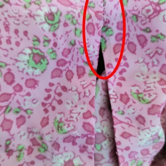 (#512)Oscar de la Renta for Neiman Marcus Pink & Green Floral Print Top Size M - Picture 7 of 7